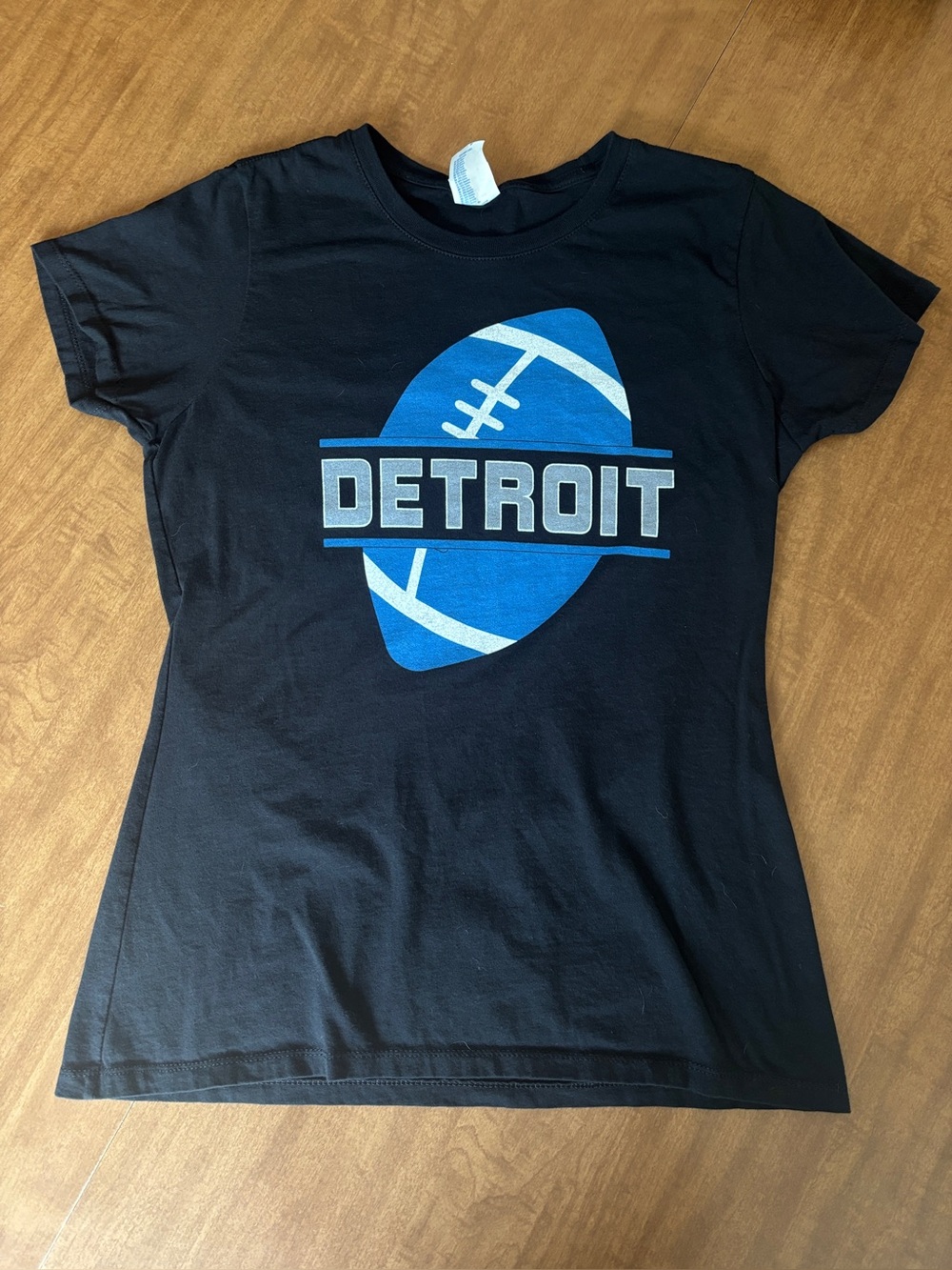 Black Detroit Football Tee - Picture 1 of 5